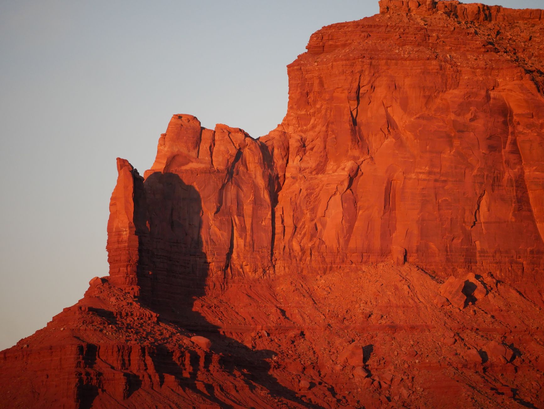 American desert red rock plateau during twilight